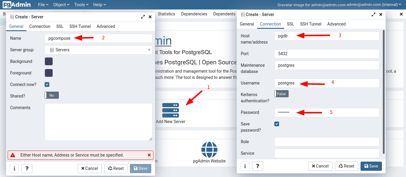 PostgreSQL And PgAdmin With Docker-compose